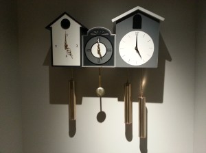 Clocks in The Brice Hotel lobby