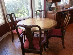 Queen Anne style cherry wood chairs purchased in 1986